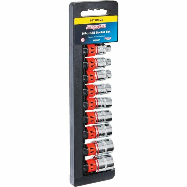 Channellock Standard 3/8 In. Drive 12-Point Shallow Socket Set 9-Piece 357987